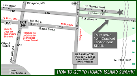 Honey Island Swamp Tours map